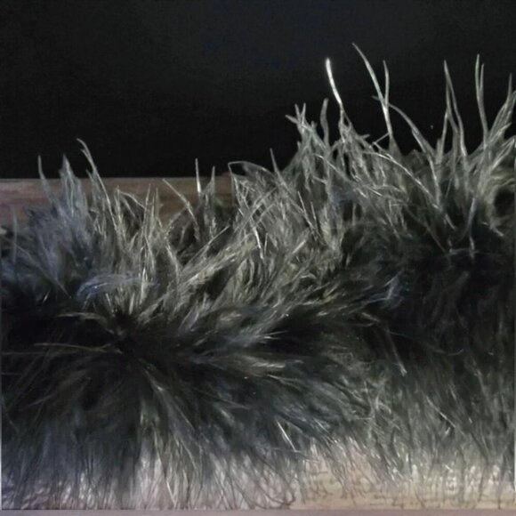 Dolls Kill Sugar Thrillz Feather Femme Black Velvet Mini skirt - Picture 3 of 4